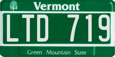 VT license plate LTD719