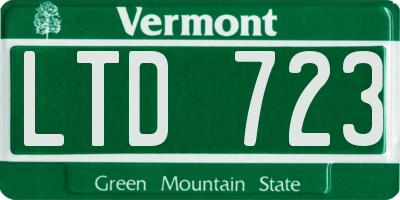 VT license plate LTD723