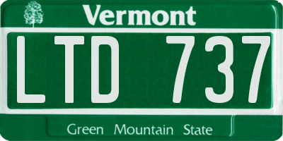 VT license plate LTD737