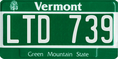 VT license plate LTD739