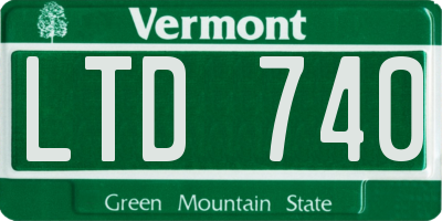 VT license plate LTD740