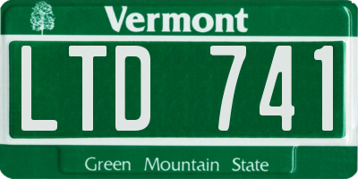 VT license plate LTD741