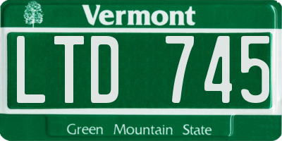 VT license plate LTD745