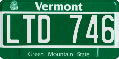 VT license plate LTD746