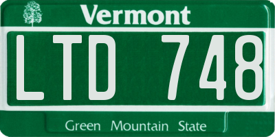 VT license plate LTD748