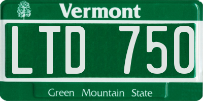 VT license plate LTD750