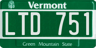 VT license plate LTD751