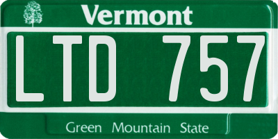 VT license plate LTD757