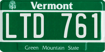 VT license plate LTD761