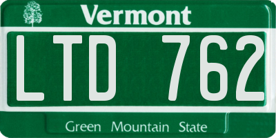 VT license plate LTD762