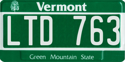 VT license plate LTD763