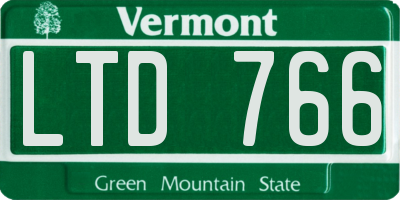 VT license plate LTD766
