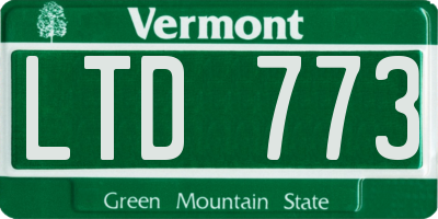 VT license plate LTD773