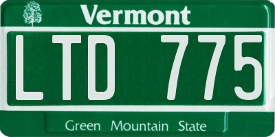 VT license plate LTD775