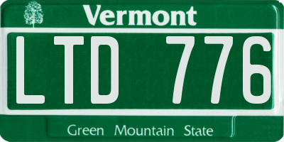 VT license plate LTD776