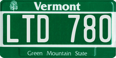 VT license plate LTD780
