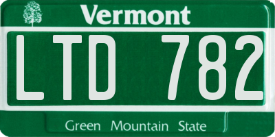VT license plate LTD782