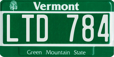 VT license plate LTD784