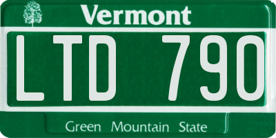 VT license plate LTD790