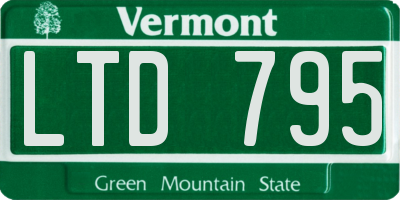 VT license plate LTD795