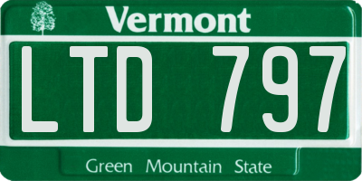 VT license plate LTD797