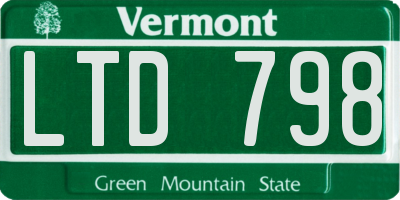 VT license plate LTD798