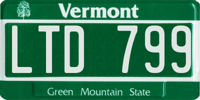 VT license plate LTD799