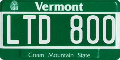 VT license plate LTD800