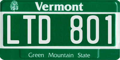 VT license plate LTD801