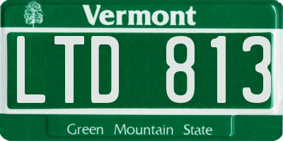 VT license plate LTD813
