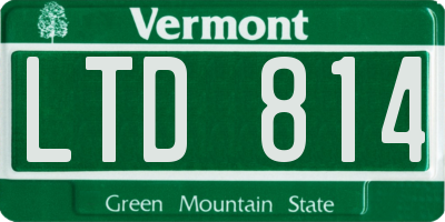 VT license plate LTD814
