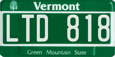 VT license plate LTD818