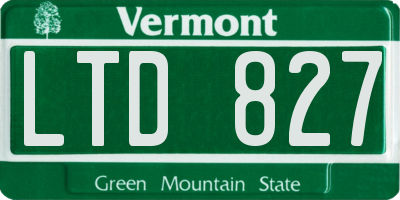 VT license plate LTD827