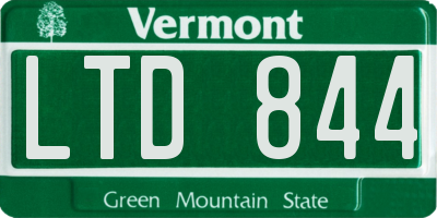 VT license plate LTD844
