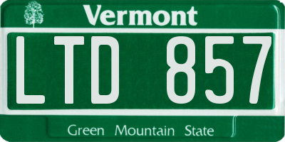 VT license plate LTD857
