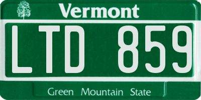 VT license plate LTD859
