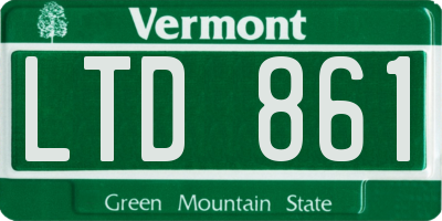 VT license plate LTD861