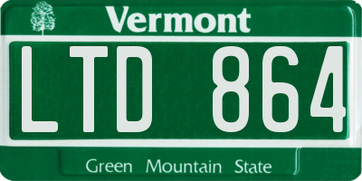 VT license plate LTD864