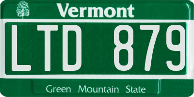 VT license plate LTD879