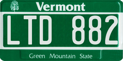 VT license plate LTD882