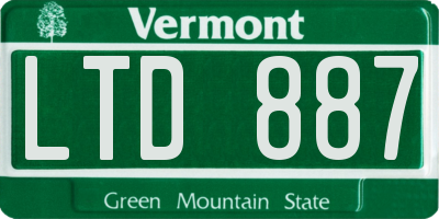 VT license plate LTD887