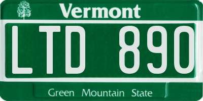 VT license plate LTD890