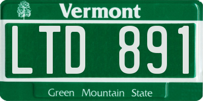 VT license plate LTD891