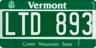 VT license plate LTD893