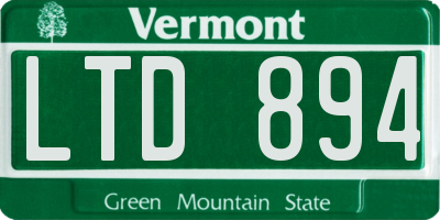 VT license plate LTD894