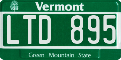 VT license plate LTD895