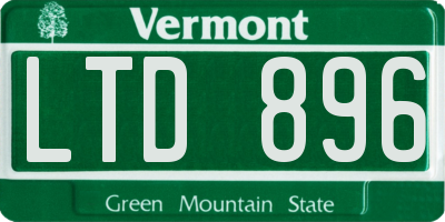 VT license plate LTD896