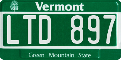 VT license plate LTD897