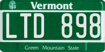 VT license plate LTD898