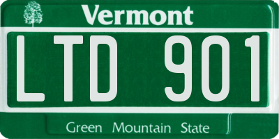 VT license plate LTD901
